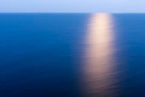 Lunar path on sea. Stock Photos