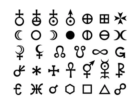 Lunar phases and aspects Illustrazione stock