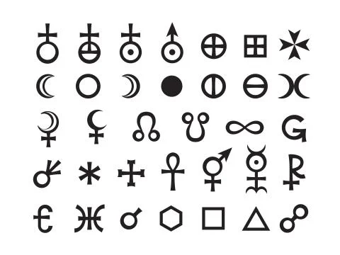 Lunar Phases and Aspects Stock Illustration