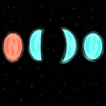 Lunar phases Stock Illustration