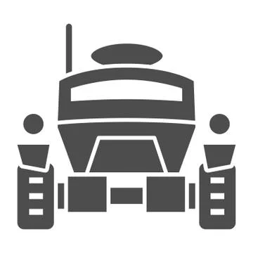 Lunar Robot solid icon, Robotization concept, Lunar Rover sign on white Stock Illustration