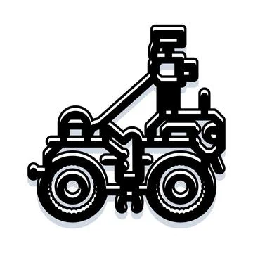 Lunar rover exploring space and future technology icon Stock Illustration