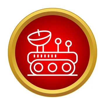 Lunar rover robot exploring space mission icon Stock Illustration