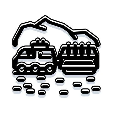 Lunar rover vehicle exploring alien surface landscape Stock Illustration