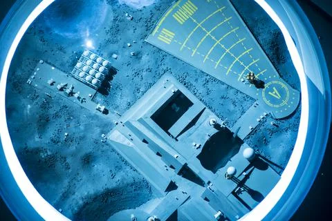 Lunar space base. Planet Prepare Space Rover for Planet's Surface Exploration Stock Photos