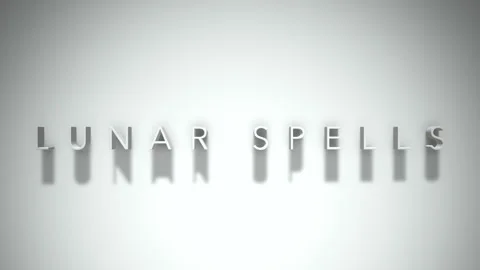 Lunar spells 3D title animation with shadows on a white background 스톡 동영상 297999689