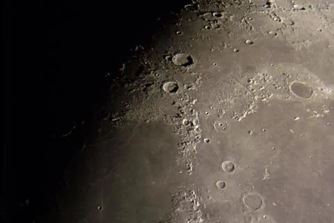 Lunar surface and craters Stock Photos