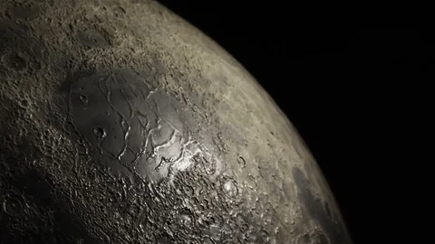 The Lunar surface rotates under the viewer. Stock Footage 110334747