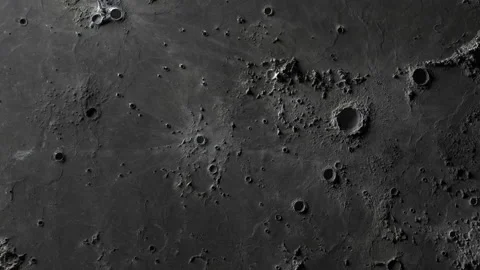 Lunar surface. time-lapse of sunlit fragments of the moon's surface and crate Video stock 159515701