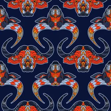 Lunar Year 2021 seamless pattern with bull head Stock Illustration