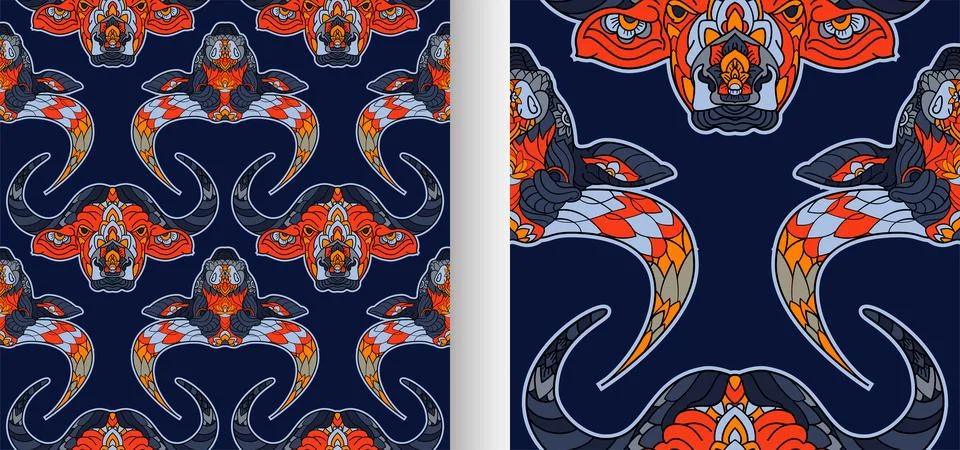 Lunar Year 2021 seamless pattern with bull head Stock Illustration