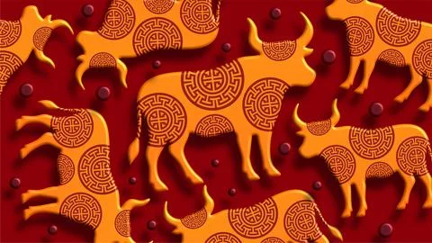 Lunar zodiac horse pattern red festive background Stock Illustration