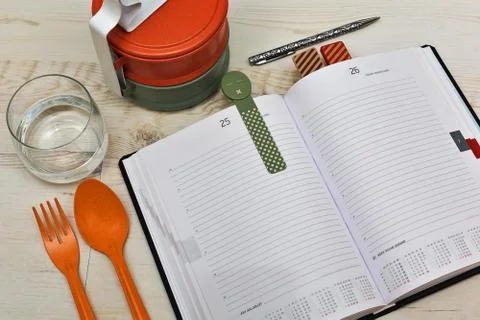 Lunch and to-do listing Foto stock
