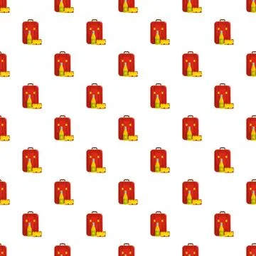 Lunch in backpack pattern seamless イラスト素材
