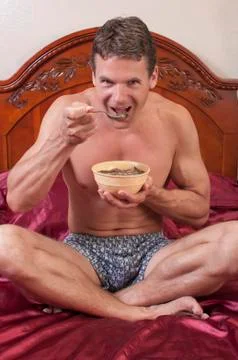 Lunch in bed Stock Photos