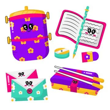 Lunch box and book element vector for education Stock Illustration