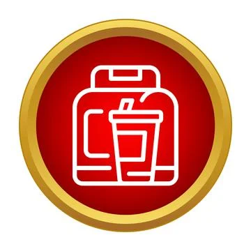 Lunch box and drink flat icon concept Stock Illustration