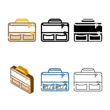 Lunch box bag clean school color icon vector イラスト素材