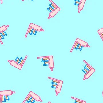 Lunch box bag container vector seamless pattern 스톡 일러스트