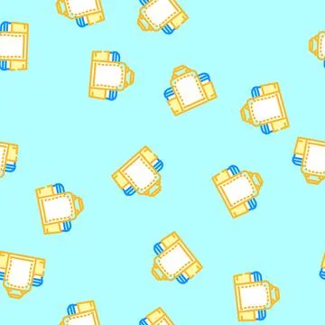 Lunch box bag healthy vector seamless pattern Stock Illustration