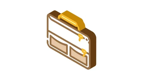 Lunch box bag school isometric icon animation Stock Footage 327292242