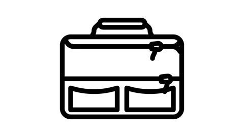 Lunch box bag school line icon animation Stock Footage 326763358