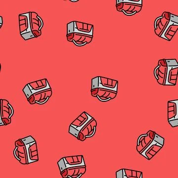 Lunch box bag school vector seamless pattern Stock Illustration