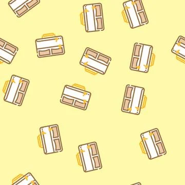 Lunch box bag school vector seamless pattern Stock Illustration