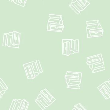 Lunch box canteen line vector seamless pattern イラスト素材