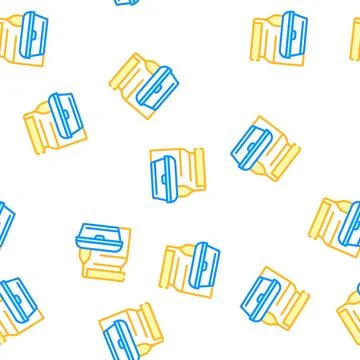 Lunch box canteen vector seamless pattern Stock Illustration
