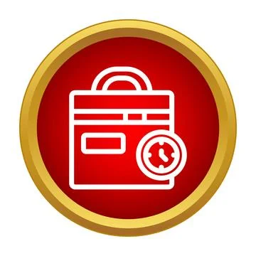 Lunch box with clock symbol indicating scheduled meal time Stock Illustration