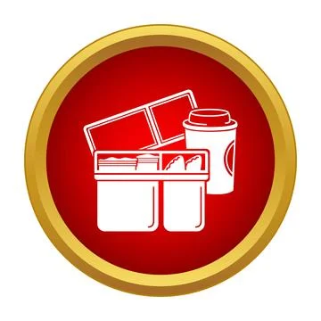 Lunch box with coffee cup to go meal Stock Illustration