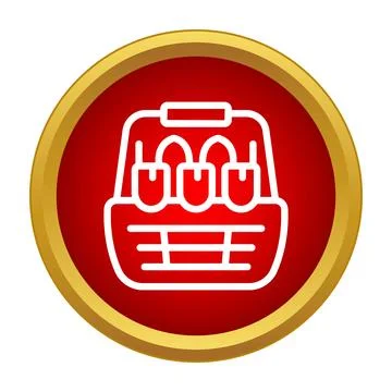 Lunch box container icon with food inside Stock Illustration