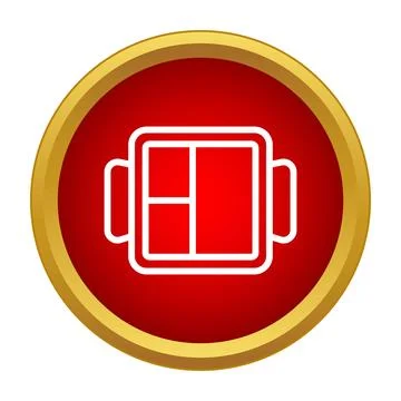 Lunch box container icon with food compartments Stock Illustration