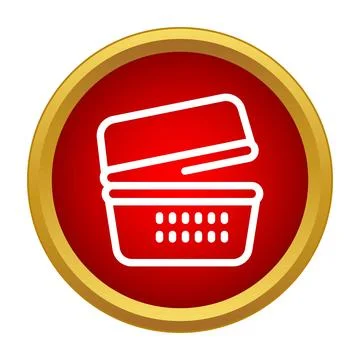 Lunch box container icon with lid open Illustrazione stock