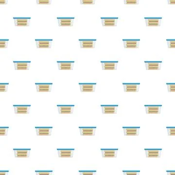 Lunch box container storing sandwich meal prep pattern 스톡 일러스트