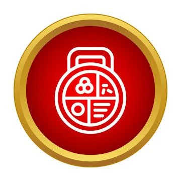 Lunch box food container with sections icon design Stock Illustration