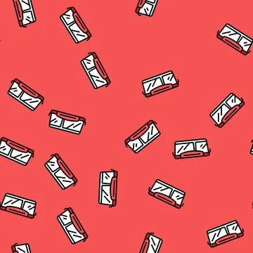 Lunch box glass container vector seamless pattern 스톡 일러스트