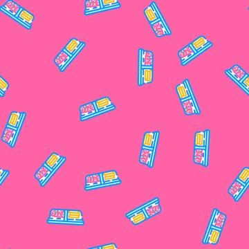 Lunch box glass container vector seamless pattern 스톡 일러스트