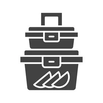 Lunch Box icon vector image. Stock Illustration
