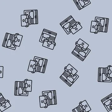 Lunch box line seamless pattern Stock Illustration