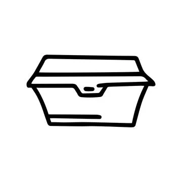 Lunch box line vector doodle simple icon Stock Illustration