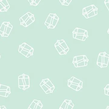 Lunch box line vector seamless pattern flat Illustrazione stock