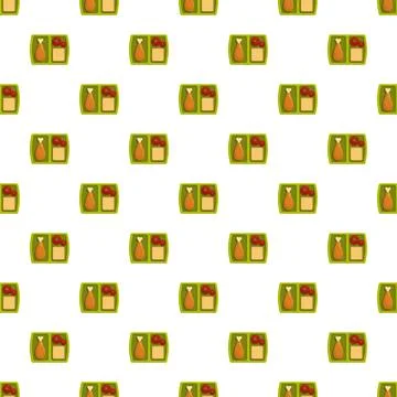 Lunch box meal pattern with healthy food items Stock Illustration