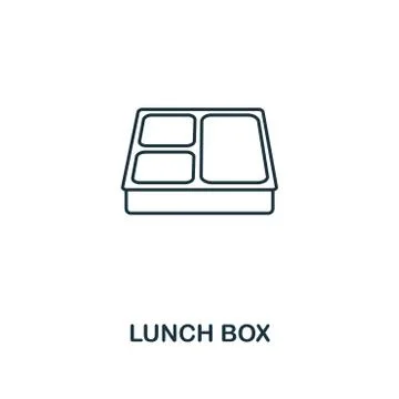Lunch Box outline icon. Creative design from school icon collection. Premium Stock Illustration