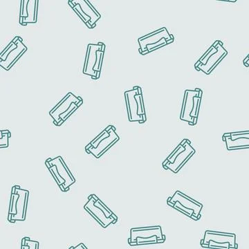 Lunch box plastic container line seamless pattern Illustrazione stock