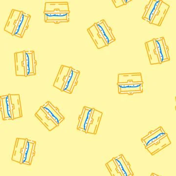 Lunch box plastic container vector seamless pattern 스톡 일러스트