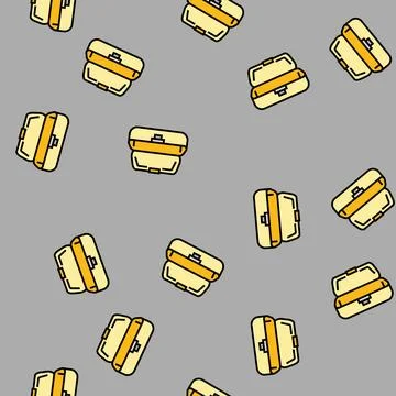 Lunch box plastic food vector seamless pattern Ilustração Stock