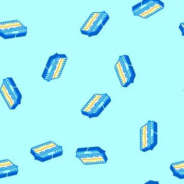 Lunch box plastic meal isometric icon seamless pattern 스톡 일러스트