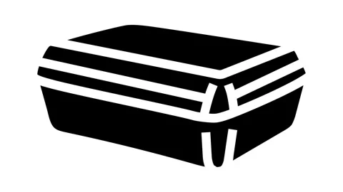 Lunch box plastic school glyph icon animation Stock Footage 326155308